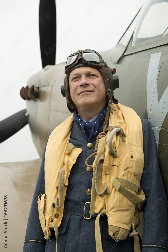 WW2 RAF Spitfire Pilot Stock Photo | Adobe Stock