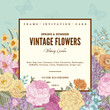 © OlgaKorneeva - Summer floral vintage vector background.