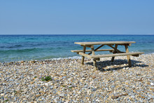 Picnic Table On A Beach