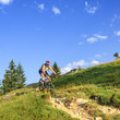 Mountainbiker auf Single-Trail