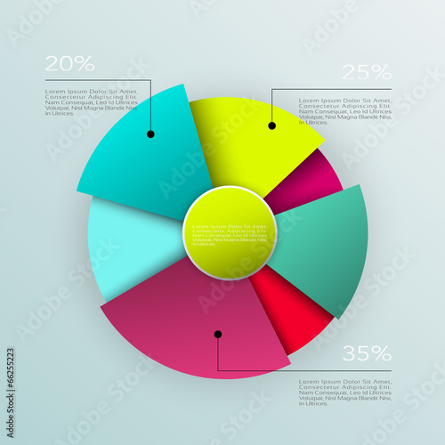 Fotografía Business pie chart , Infographics circle graph Vector illustrati