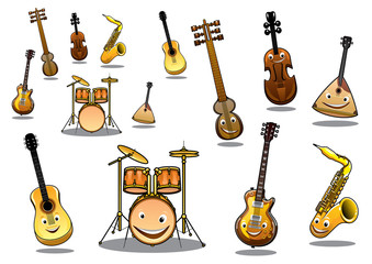 Sticker - Cartoon musical instruments set