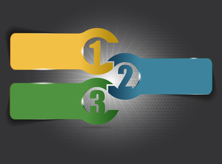 Aufkleber - Dark vector background with scheme of three steps
