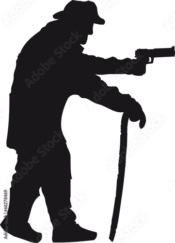 Boser Gefahrlicher Gangster Pistolen Opa Stock Illustration Adobe Stock