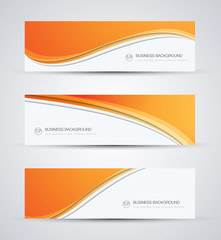 Aufkleber - Abstract vector business background banner beautiful orange wave