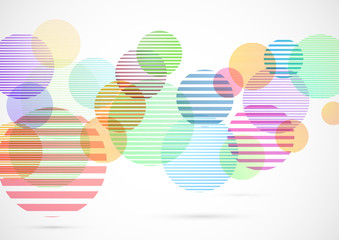 Canvas Print - Retro circle elements colorful bright background