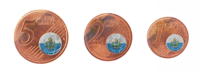 Wall Mural - European union concept - 1, 2 and 5 eurocent