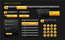 Modern Black And Yellow Web Ui Elements