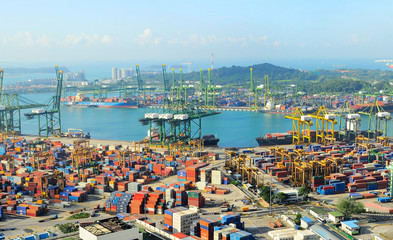 Wall Mural - Singapore cargo port