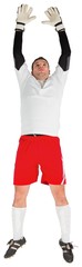 Poster - Goalkeeper in white jumping up