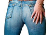 girl detail in blue jeans