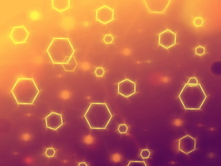 Wall Mural - abstract yellow violet hexagons background