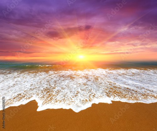 Fotoboard na płycie Zachód słońca nad oceanem