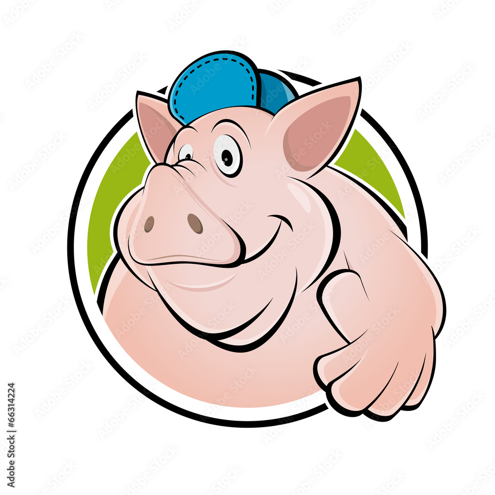 schwein cartoon logo sau ferkel Stock Vector | Adobe Stock, image size:1000x1000