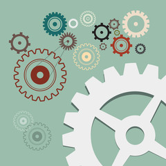 Poster - Cogs - Gears Retro Illustration