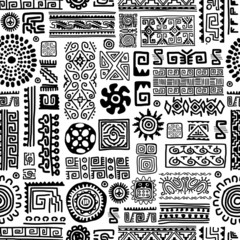 Poster - Ethnic handmade ornament, seamless pattern for your design