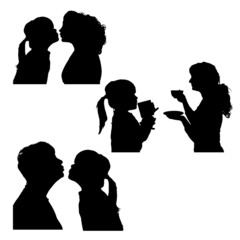 Sticker - Vector silhouettes people.