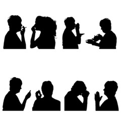 Poster - Vector silhouettes people.