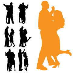 Poster - Vector silhouette of people.