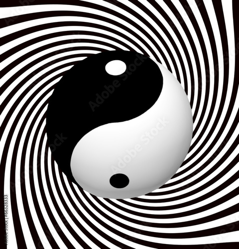 Board z aluminiowym obramowaniem Symbol yin yang ze spiralą