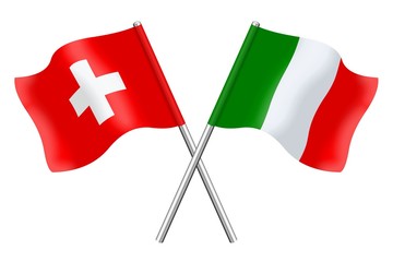 Poster - Bandiera: Svizzera ed Italia