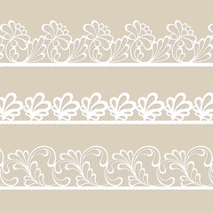 Wall Mural - Set of lace vector borders