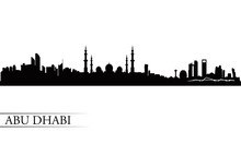 Abu Dhabi City Skyline Silhouette Background
