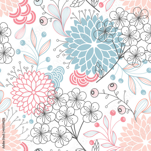 Naklejka dekoracyjna Seamless floral pattern