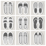 Fototapeta  - Set of nine woman shoes icons