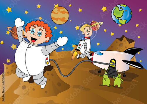 Plakat kosmos ilustracja dla dzieci