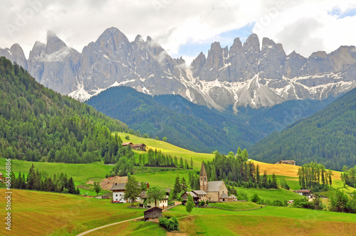 Fotografie, Obraz Funes, Bolzano. Amazing landscape in Dolomites