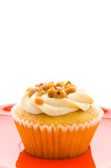 Sticker - Nuts cupcake isolated on white background