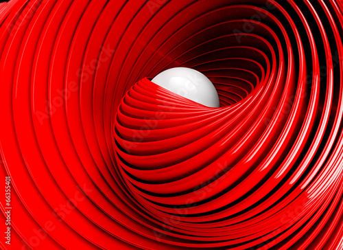 Board z aluminiowym obramowaniem Streszczenie 3d spirali lub zakrętas w kolorze czerwonym toned