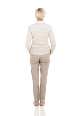 rear view of middle aged woman