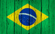 Brazil Flag Wood Background