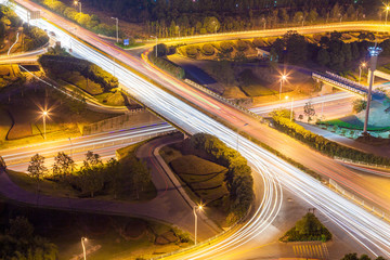 Modern city, a busy overpass