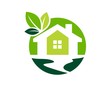 logo green house,global real estate nature symbol,home icon