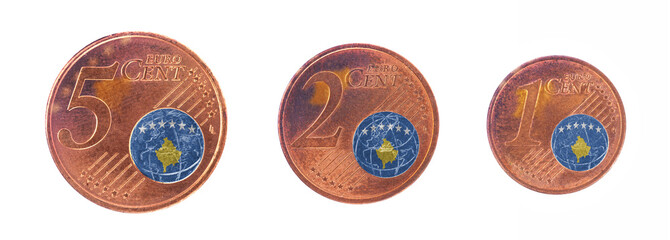 Wall Mural - European union concept - 1, 2 and 5 eurocent