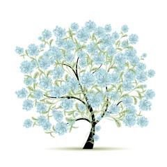 Spring tree with flowers for your design