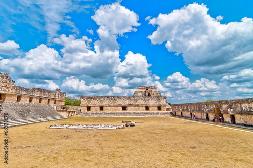 Obraz na płótnie canvas czteroczęściowy "tetraptyk" Uxmal starożytnego miasta Majów, Yucatan, Meksyk