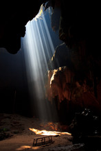 Sunbeam Into The Cave At The National Park, Thailand