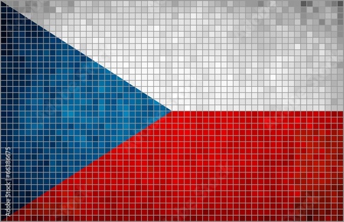 Flag of Czech - mosaic Poster Mural XXL