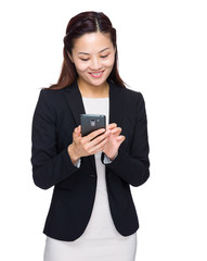 Poster - Businesswoman use smart phone