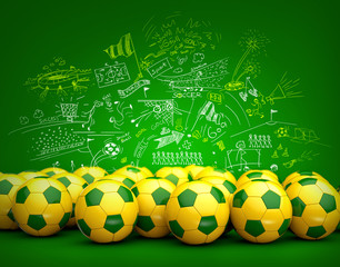 Wall Mural - Brazil soccer ball background