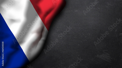 Fotomural französische Flagge auf Schiefertafel