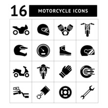 Set Icons Of Motorcycle