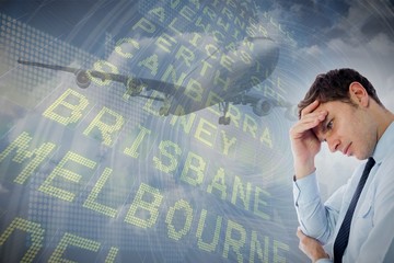 Aufkleber - Composite image of businessman with a headache