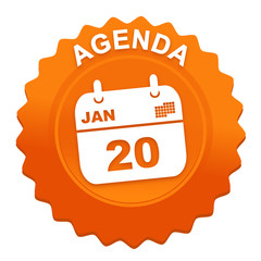 Sticker - agenda sur bouton web denté orange