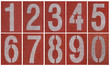 Collection of 0 to 9 ,Numbers on red running track