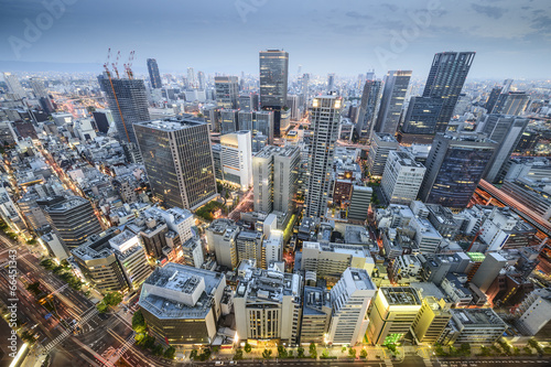 Board z aluminiowym obramowaniem Osaka, Japonia pejzaż miejski